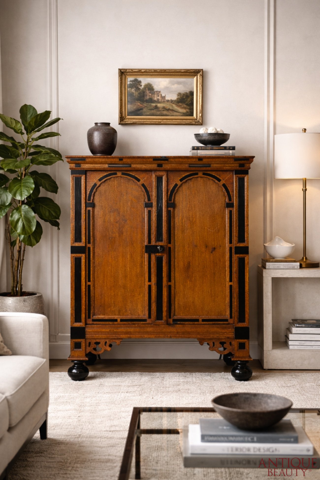 holanderski xix wieczny dębowy kabinet ab002735.jpg